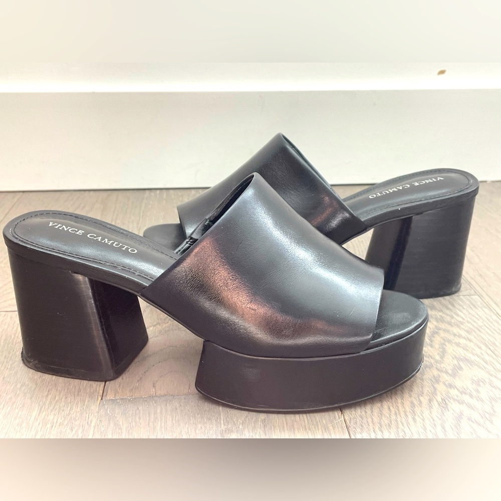 Vince Camuto Black Feshania Platform Mule 6.5